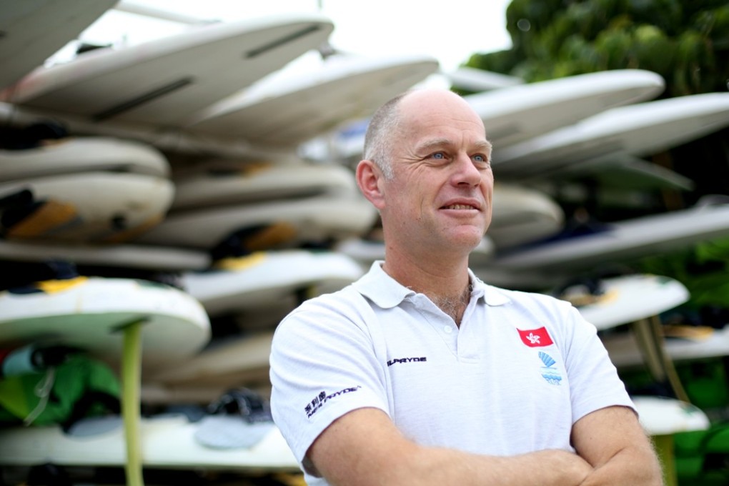 Rene Appel, then Hong Kong windsurfing team head coach, at Stanley in 2015. Photo: Nora Tam