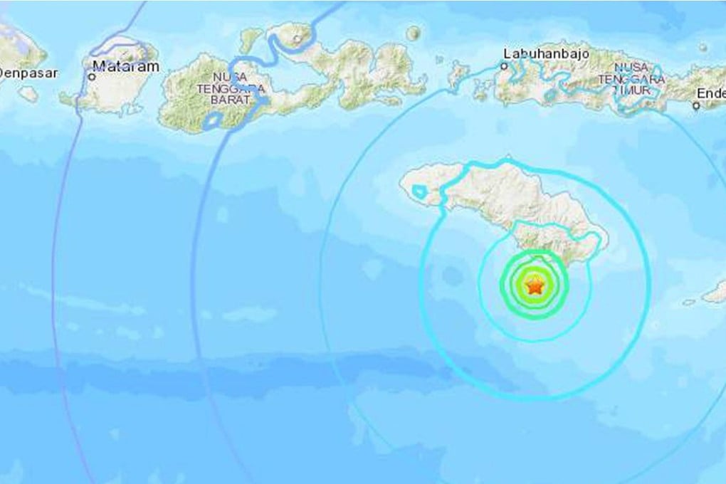 The location of the quake can be seen in this handout map from the United States Geological Survey. Photo: EPA-EFE