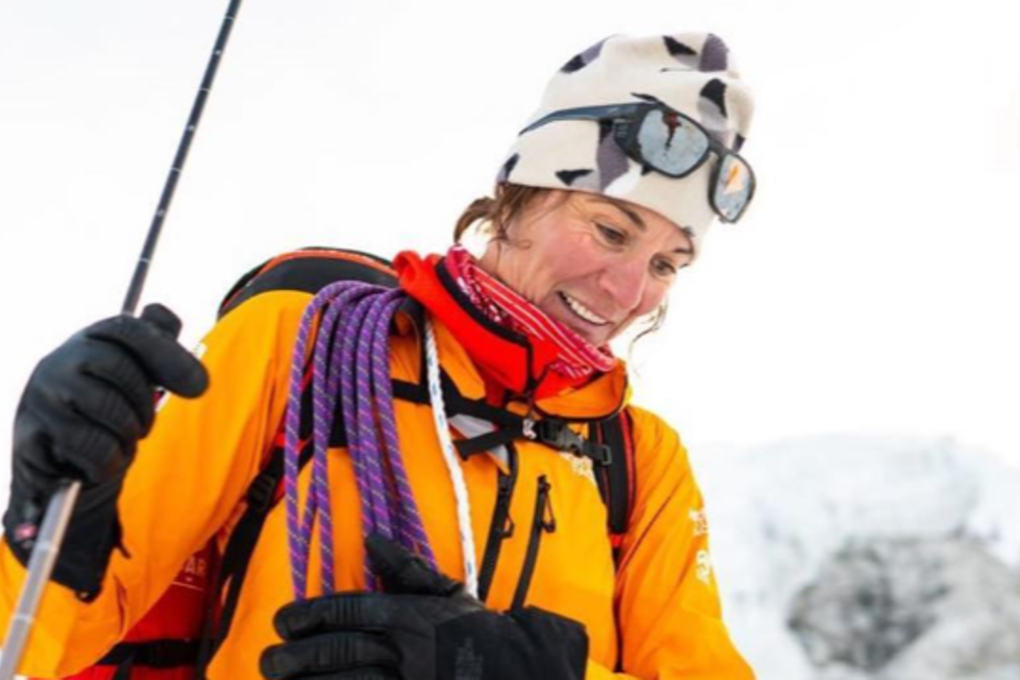 Hilaree Elson and her climbing partner Jim Morrison became the first people to ski down Lhotse. Photo: The North Face/Instagram