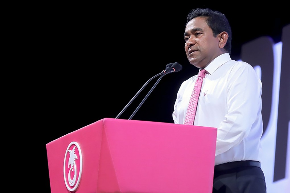 Maldives President Abdulla Yameen campaigning on September 7. He lost his bid for re-election. Photo: AFP
