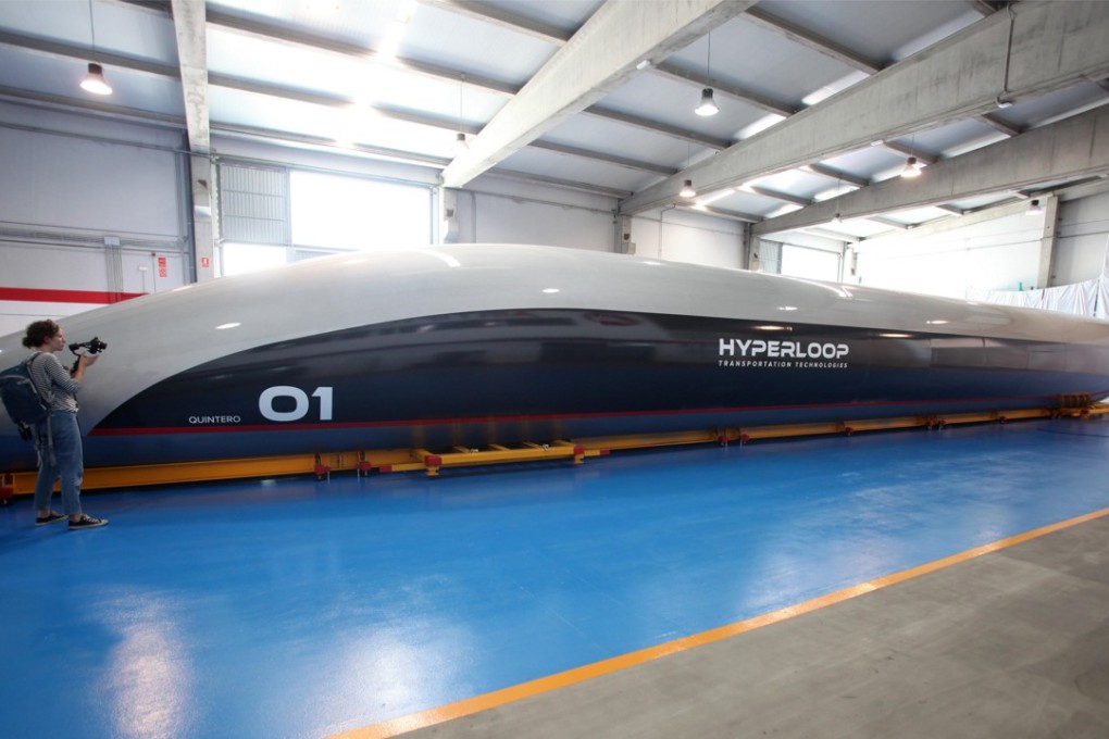 Hyperloop Transportation Technologies has unveiled its first full-scale passenger capsule, offering the world a peek at the future of travel. Photo: EPA