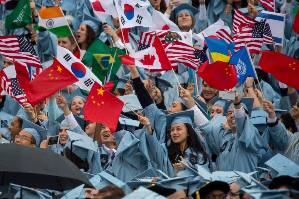 Graduates of Columbia University in New York celebrate in May this year. The number of Chinese students in the US has steadily increased over the years. They now exceed 325,000. Photo: Xinhua