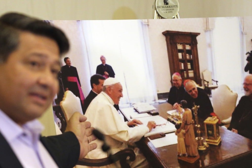 Manuel Vega, who says he was sexually abused by a priest over a five-year period decades ago talks about his lawsuit against the Vatican, seeking the names of all offenders within the church worldwide. Photo: AP