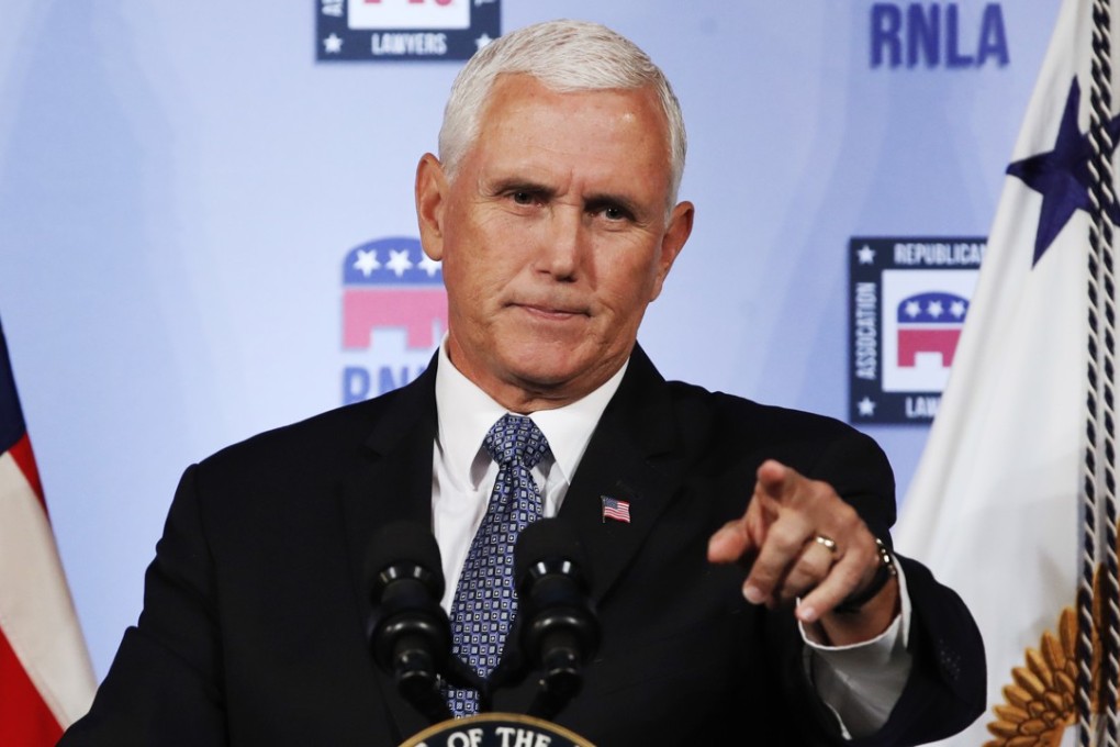 A week after Donald Trump accused China of electoral meddling, Vice President Mike Pence enlarged on the theme, accusing Beijing of trying to influence public opinion in both the November midterm elections and the 2020 presidential election. Photo: AP