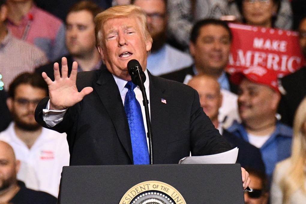 US President Donald Trump hits out at China during a rally in Las Vegas, Nevada in September. Photo: Bloomberg