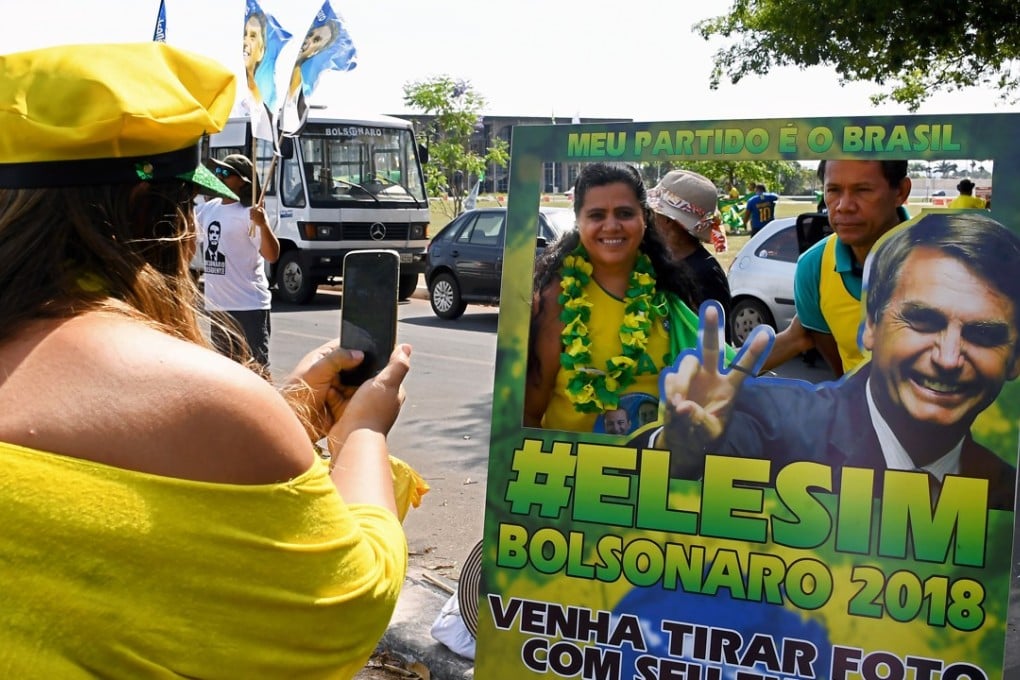 A supporter of Brazil’s far-right presidential candidate Jair Bolsonaro. Photo: AFP
