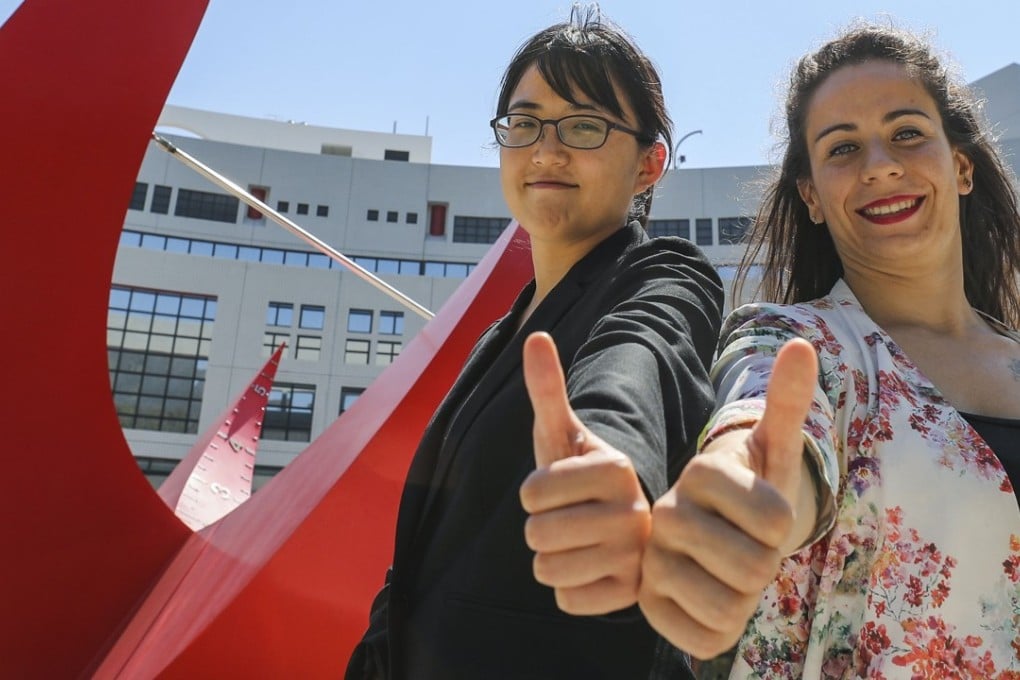 Fiona Wang Ching-hua (left) and Laura Alvarez Frances took part in a workshop on gender diversity at the Hong Kong University of Science and Technology in Clear Water Bay. Photo: Edward Wong