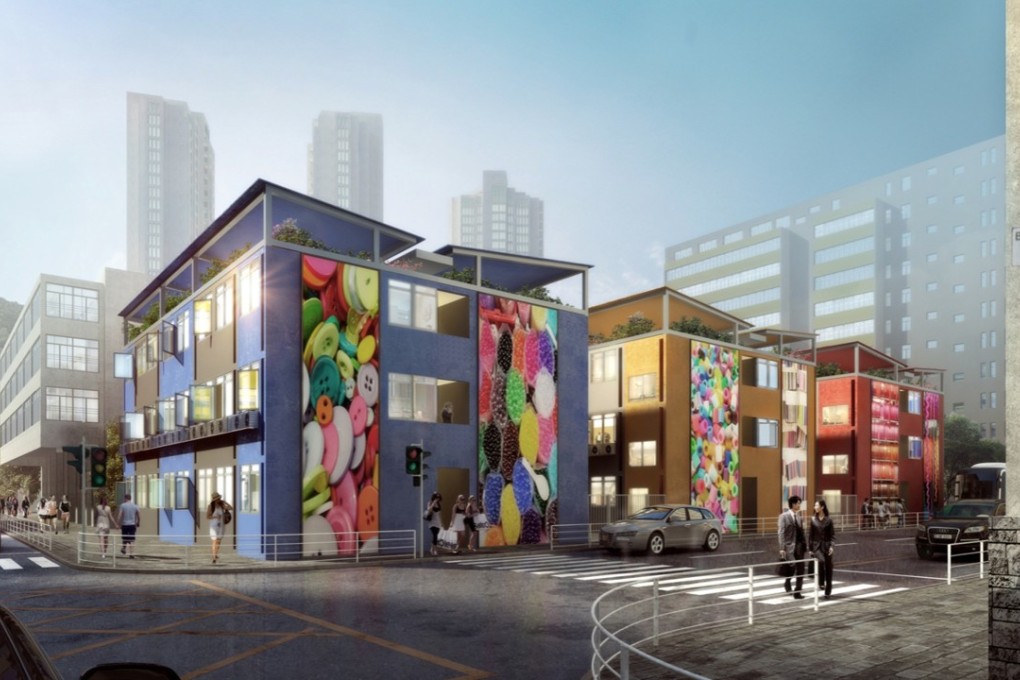 An illustration depicting a social housing project by the Hong Kong Council of Social Service at 202 to 220, Nan Cheong Street, Sham Shui Po. Photo: Handout