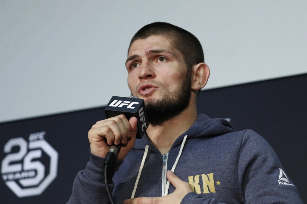 A contrite Khabib Nurmagomedov said, ‘It wasn’t my best side tonight’ after UFC 229. Photo: AP