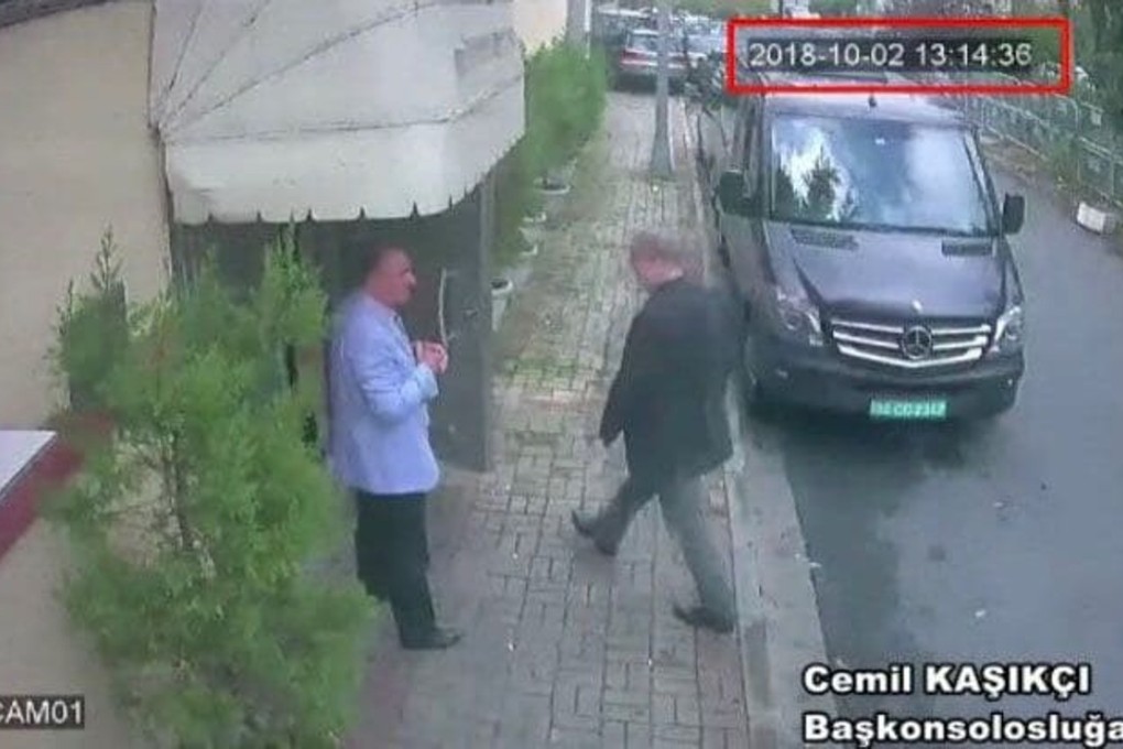 The Washington Post published a surveillance image on Tuesday showing its missing Saudi contributor walking into the Saudi consulate in Istanbul a week ago, just before he disappeared. Photo: The Washington Post