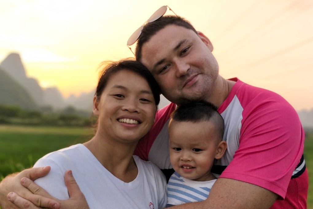 Anxiety sufferer Aaron Stadlin-Robbie with his wife Amy and son Archie. He will launch a new podcast series, Talking Mental, in November.