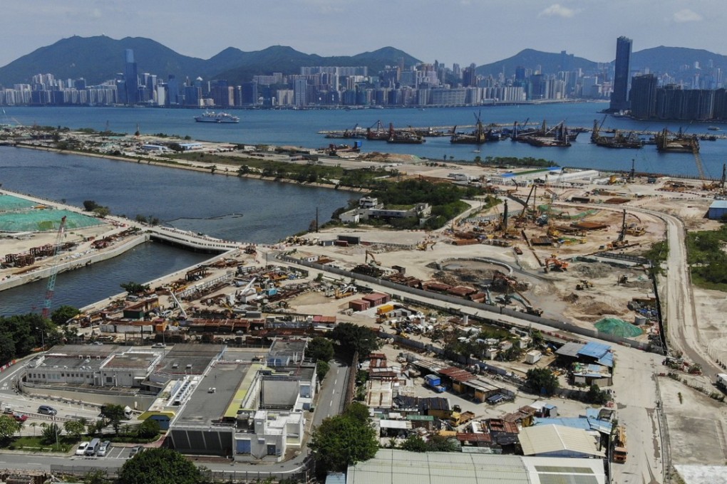 An aerial view of the Kai Tak Sports Park under construction in Kowloon Bay. Photo: Roy Issa