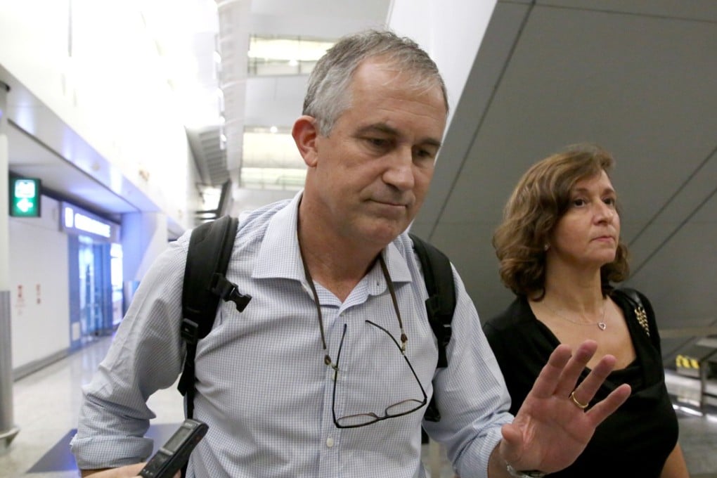 Victor Mallet arrives at Hong Kong Airport. Photo: Edmond So/SCMP