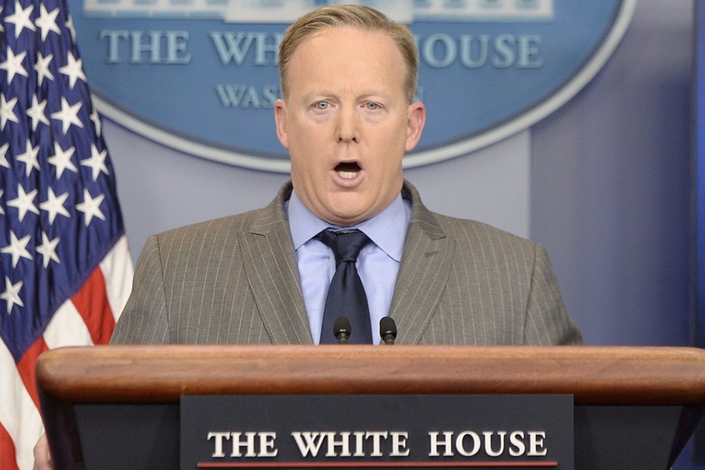 White House press secretary Sean Spicer at speaks at his infamous first media briefing. Photo: TNS