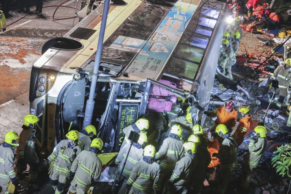 The fatal traffic accident took place in Tai Po on February 10 as Chan was driving a Kowloon Motor Bus from Sha Tin Racecourse bus terminal to Tai Po Central. Photo: Felix Wong