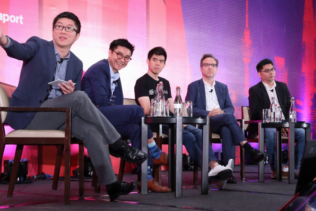 From left: Moderator Chua Kong Ho, Tech Editor of the South China Morning Post; Hian Goh of Open Space Ventures; Quek Siu Rui of Carousell; Alan Hellawell of Sea; and Ku Kay-Mok of Gobi Partners. Photo: K.Y. Cheng