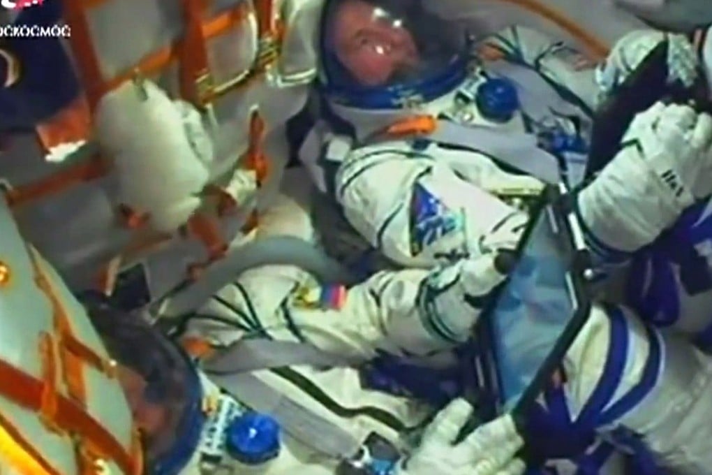 On-board video camera shows Russian cosmonaut Alexey Ovchinin (left) and American Nasa astronaut Nick Hague during the launch of the Soyuz MS-10 spacecraft on October 11, 2018. Photo: EPA