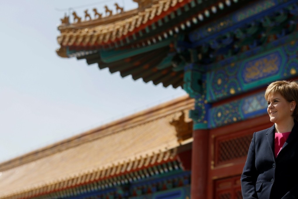 Pro-independence Scottish leader Nicola Sturgeon, who has been called “the most dangerous woman in Britain”, visits the Forbidden City in Beijing, China in April. In Britain, foreign journalists have interviewed Sturgeon without incident. Photo: Reuters