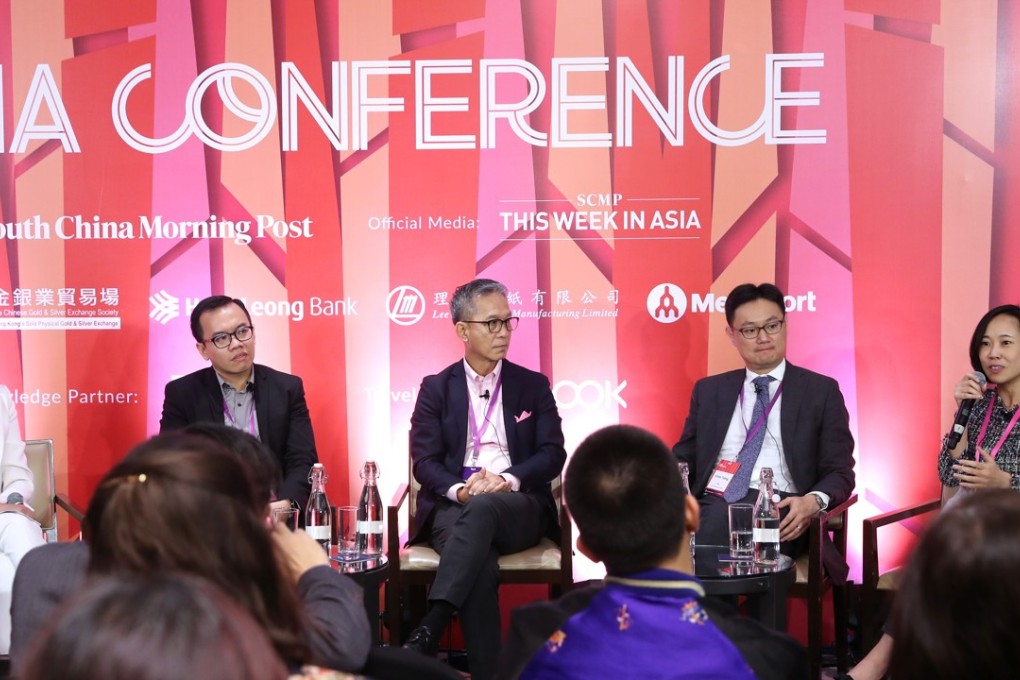 Anita Ngai (seated fifth from left), the chief revenue officer at Hong Kong-based travel activity booking platform Klook, says the company has experimented with offline methods to better engage customers in Southeast Asia, where online payments adoption is slow. The other panellists at the South China Morning Post’s China Conference in Kuala Lumpur on Wednesday are (from left to right) Grace Xia, a principal at Jungle Ventures; Muhammad Fajrin Rasyid, co-founder and president of Bukalapak; Roger Yuen, founder and chief executive of Clozette; and Victor Tseng, chief communications officer at Ctrip. Photo: K Y Cheng