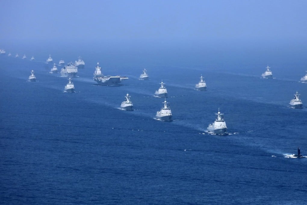 A Chinese fleet accompanies its aircraft carrier the Liaoning in the South China Sea. Photo: AP