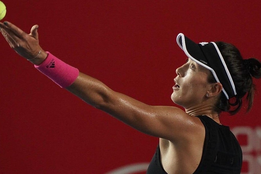 Garbine Muguruza serves on centre court at the Hong Kong Tennis Open. Photo: Handout