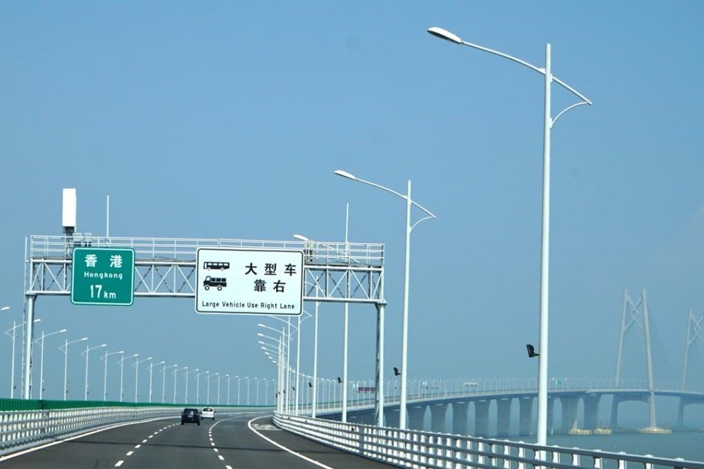Top speed on the bridge will be 100km/h, with cars driving on the right side and following the rules of mainland Chinese roads for the majority of the crossing. Photo: Joshua Lee