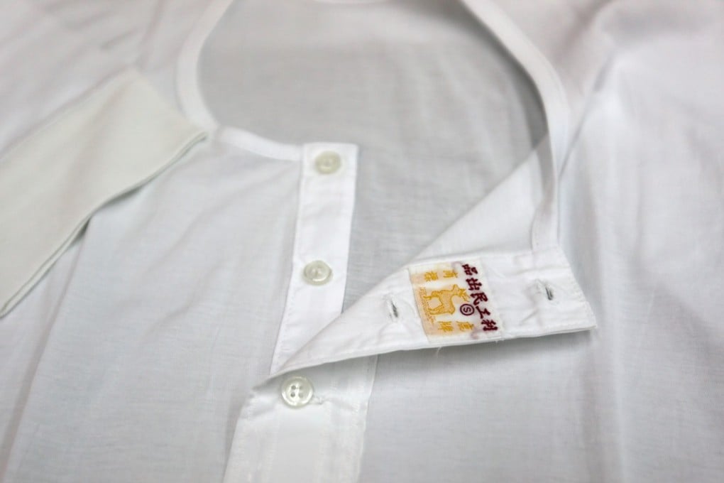 An undershirt at the Lee Kung Man shop in Wan Chai, in Hong Kong. Picture: Xiaomei Chen