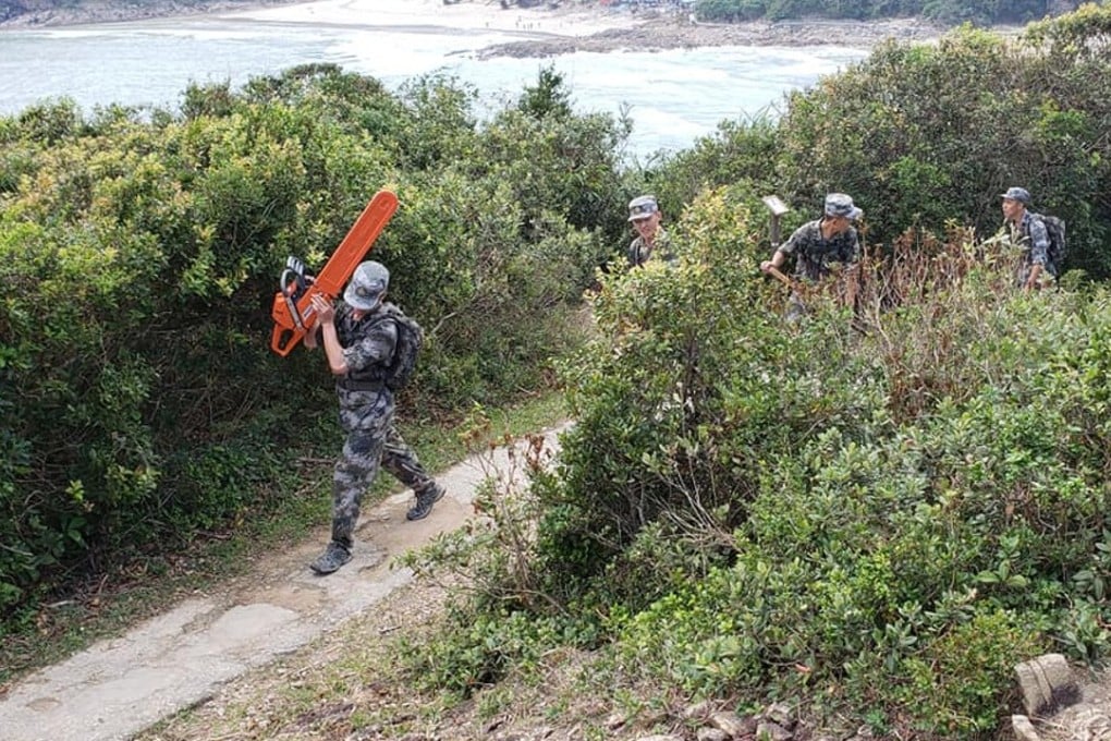 PLA soldiers on the MacLehose Trail. Photo: Handout