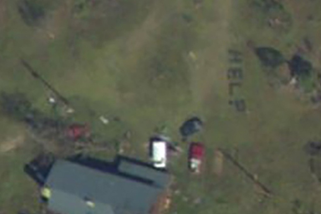 A Florida family awaiting assistance after Hurricane Michael was found after the HELP sign they made out of tree logs was photographed by an aerial team and then found by a niece. Photo: National Oceanic and Atmospheric Administration