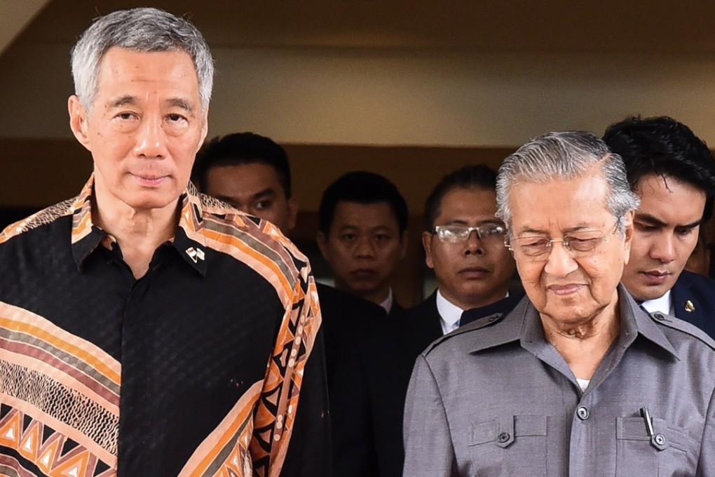 Malaysia’s Prime Minister Mahathir Mohamad and Singapore’s Prime Minister Lee Hsien Loong. Photo: AFP