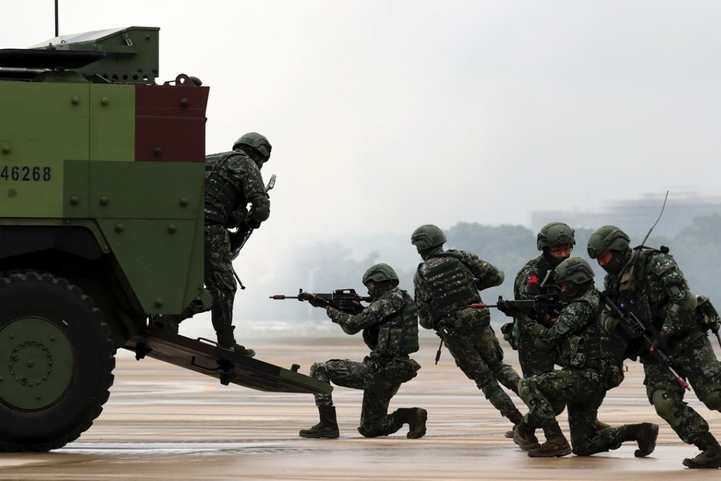 Taiwanese troops pictured during a drill earlier this month. Photo: EPA-EFE