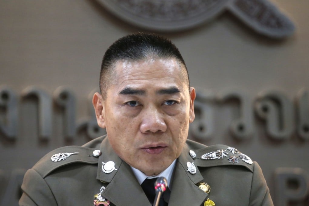 Thailand's national police chief Chakthip Chaijinda talks during a press conference on Tuesday in Bangkok, Thailand. Photo: AP