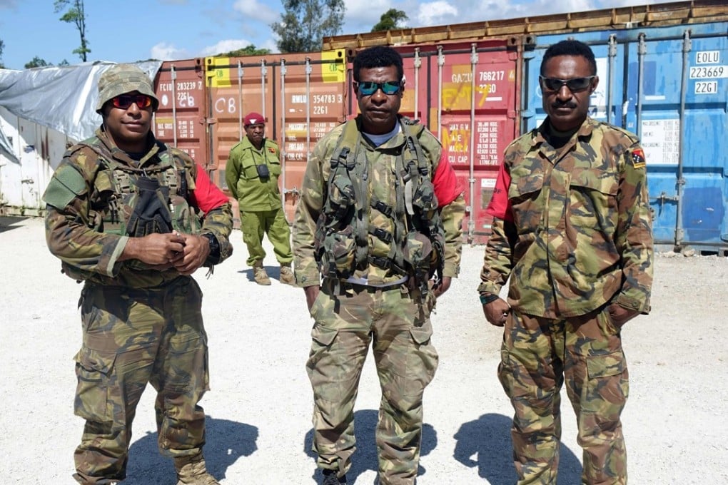 PNG Defence Force troops before the Apec summit in Port Moresby. Photo: AFP