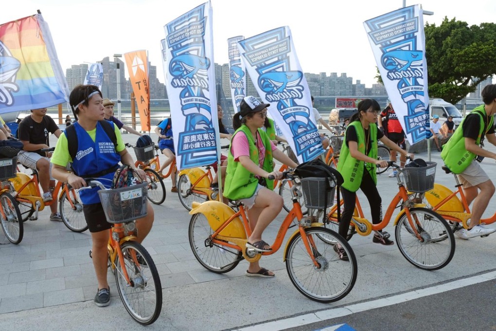 Taiwan independence campaigners take to the streets in August to promote Saturday’s rally in Taipei. Photo: AFP