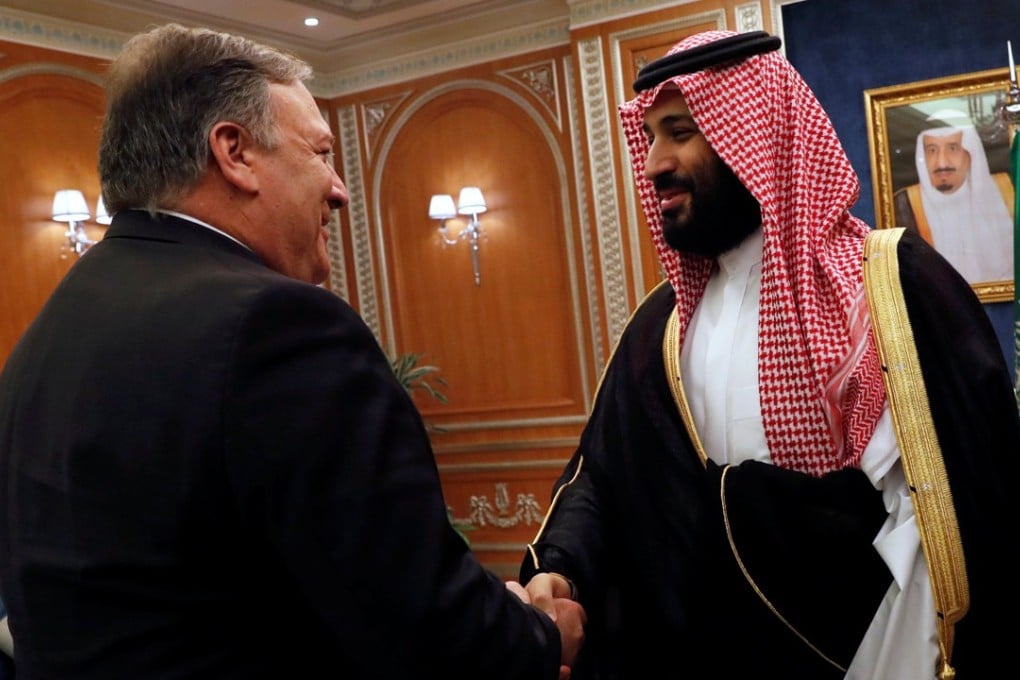 US Secretary of State Mike Pompeo meeting Saudi Crown Prince Mohammed bin Salman in Riyadh, Saudi Arabia on October 16, 2018. Photo: Reuters