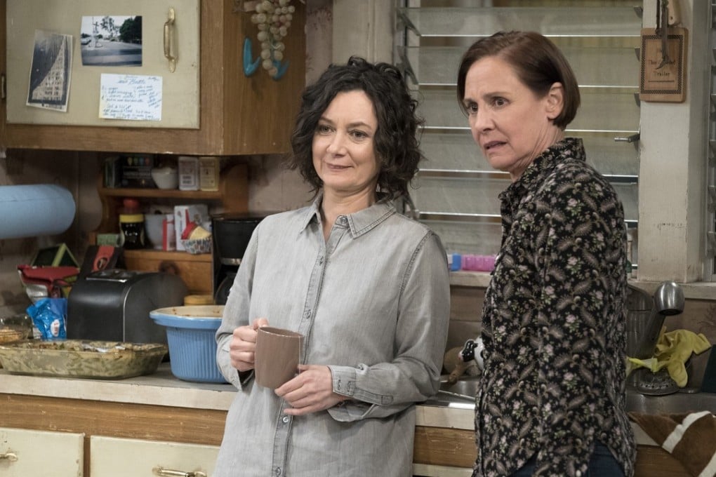 Sara Gilbert, left, and Laurie Metcalf in “The Conners”. Photo: Eric McCandless, ABC