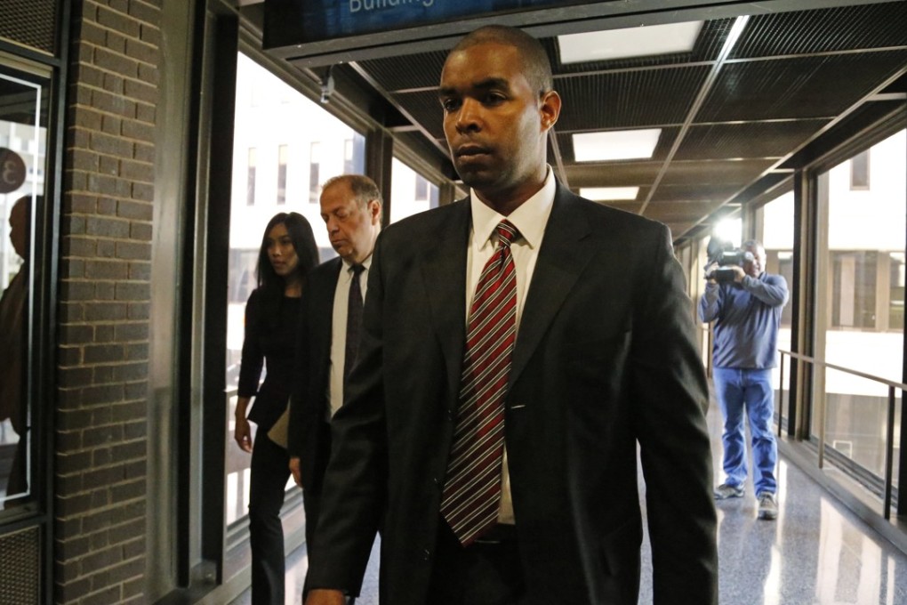 Former Minneapolis FBI agent Terry Albury outside the courtroom in St Paul, Minnesota, on Thursday. Photo: Star Tribune via AP