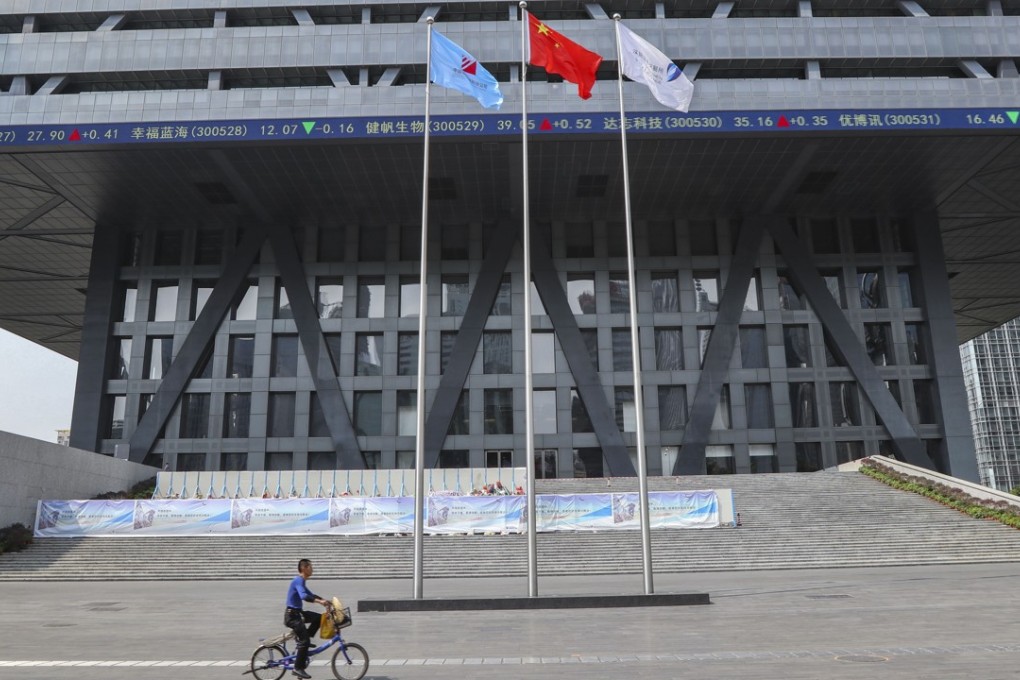Outside Shenzhen Stock Exchange in the city’s Futian District. Photo: SCMP