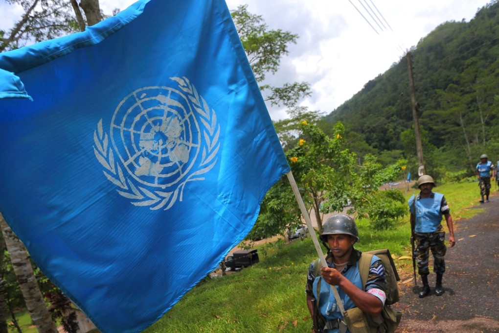 File photo of Sri Lanka Air Force airman during training for UN peacekeeping operations. Photo: AP