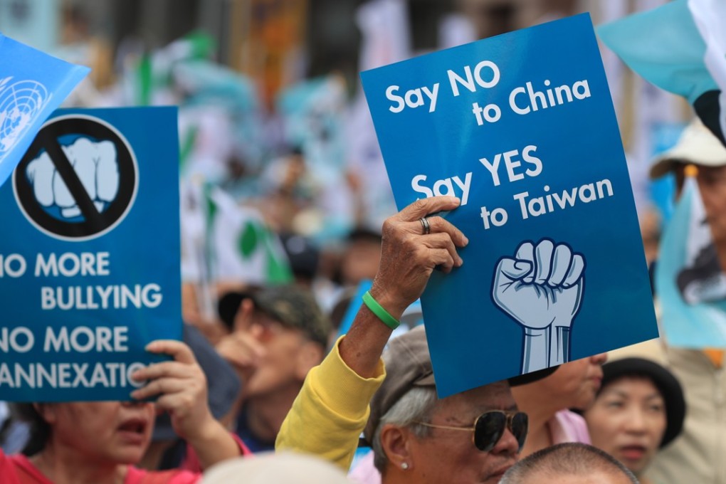 Thousands of Taiwan independence campaigners took part in a rally in Taipei on Saturday calling for a referendum on a split from mainland China. Photo: EPA-EFE