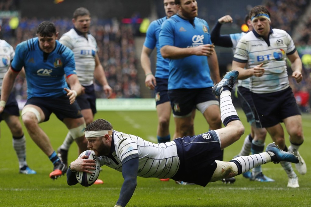 Finn Russell scores for Scotland against Italy in the Six Nations. Did they really need to play each other again in Singapore or could they have played a second tier team instead? Photo: Reuters/Lee Smith