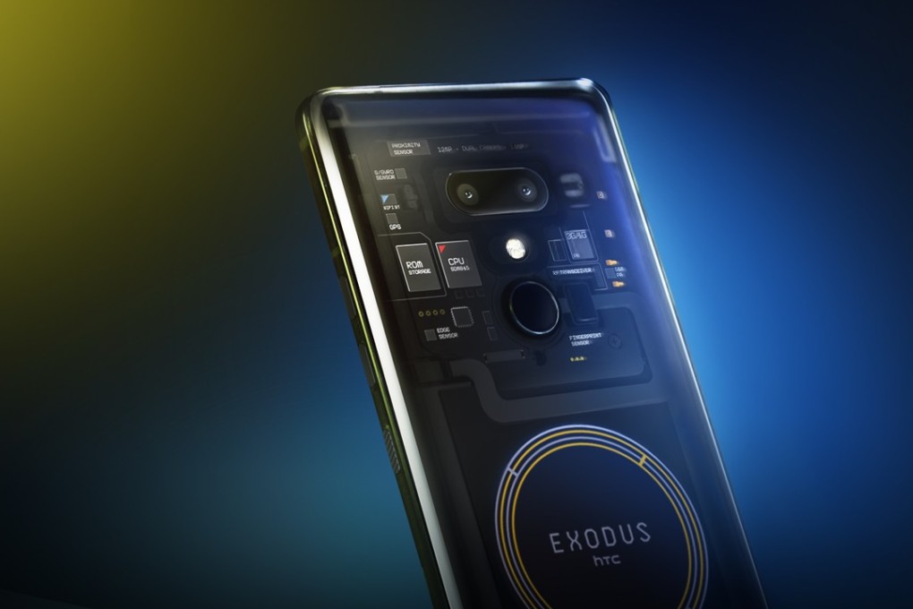 An illustration of Taiwanese consumer electronics firm HTC's new Exodus blockchain phone, which will be released in December. Photo: Handout
