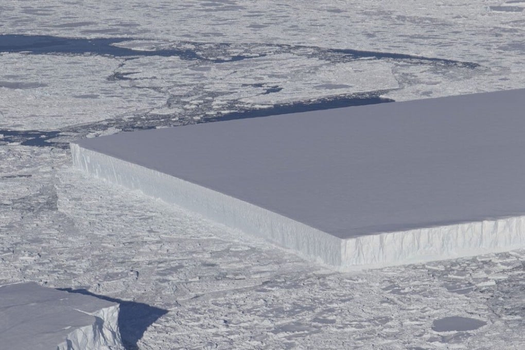 Perfectly rectangular iceberg floating off Antarctica looks deliberately  cut. Here's how it really got that way | South China Morning Post