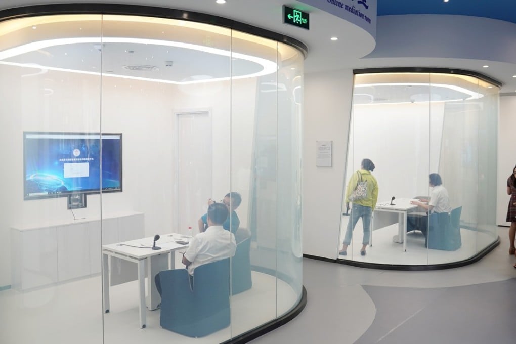 The Beijing Internet Court has online mediation rooms to handle disputes. Photo: Xinhua