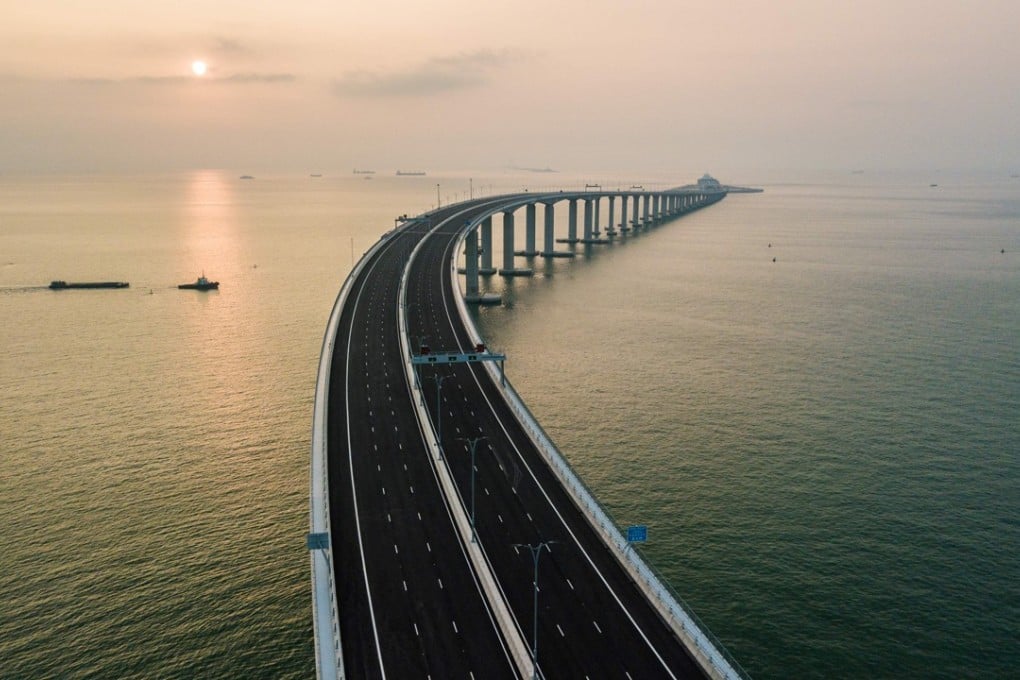 A section of the newly-opened Hong Kong-Zhuhai-Macau Bridge, the world’s longest sea bridge connecting Hong Kong, Macau and mainland China. Hongkongers are being urged to see themselves as part of the Greater Bay Area, a Chinese government plan to link cities in southern China. Photo: AFP