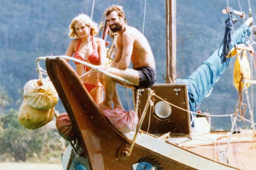 Kerry Hamill with girlfriend Gail Colley on board his yacht Foxy Lady. Picture: Kerry Hamill Trust