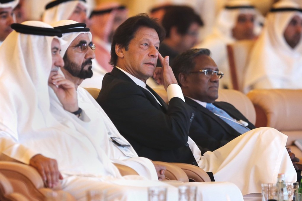 Pakistani Prime Minister Imran Khan alongside United Arab Emirates Prime Minister Sheikh Mohammad bin Rashed. Photo: AP