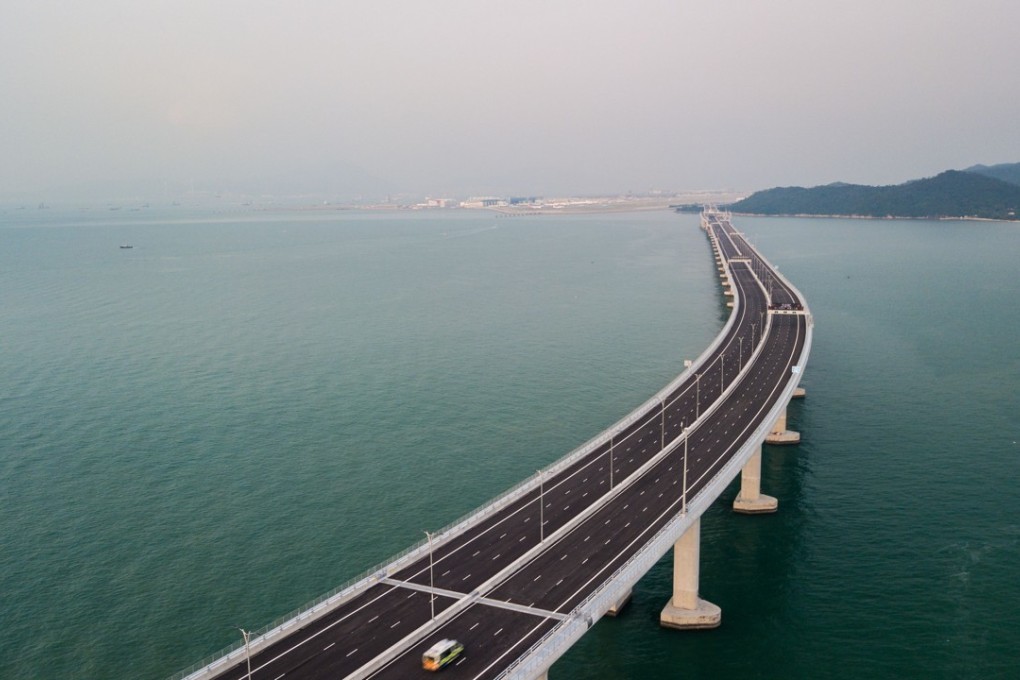 An aerial view of a section of the Hong Kong-Zhuhai-Macau Bridge on October 22. Touted as the world’s longest sea bridge connecting Hong Kong, Macau and the mainland, the project cost Hong Kong HK$120 billion. Photo: AFP