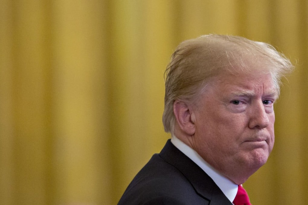 US President Donald Trump delivers remarks on the series of pipe bombs addressed to Hillary Clinton, Barack Obama and others on Wednesday. Photo: Bloomberg