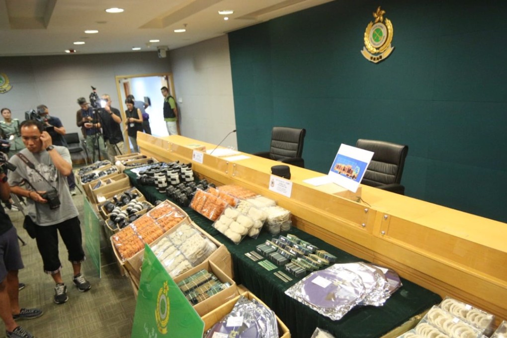 Some of the wares, valued at HK$30 million, discovered by Hong Kong customs officials being smuggled into mainland China at Lok Ma Chau control point. Photo: Handout
